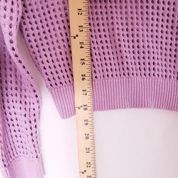 Calvin Klein Jeans Lavender 100% Cotton Open Stitch Sweater Size Petite Small - Picture 3 of 14